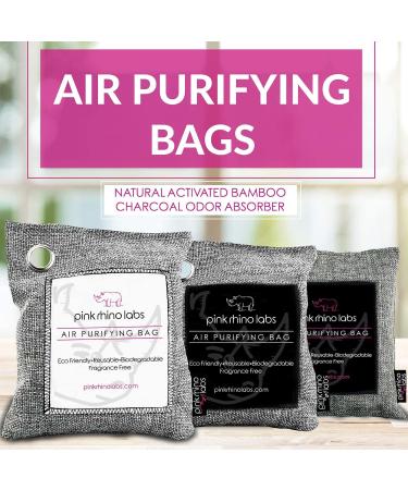 Nature Fresh Moso Bamboo Charcoal Air Purifying Bag - Odor Eliminator for Home & Car - Kid & Pet Friendly - Activated Charcoal by Pink Rhino Labs - Buy Online on GoSupps.com