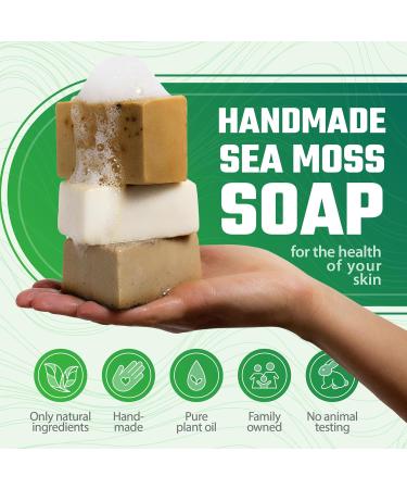 Detoxifying Sea Moss Soap - All-Natural Coffee Vanilla Coconut & Oatmeal Honey - Gentle for Sensitive Skin | Perfect Gift for Men & Women - Buy Online on GoSupps.com