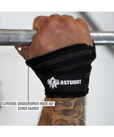 ASTUNGT Figure 8 Train Aid - Padded Weightlifting Straps for Bodybuilding Pull-Ups Powerlifting & Cross Training - Black - Buy Online on GoSupps.com