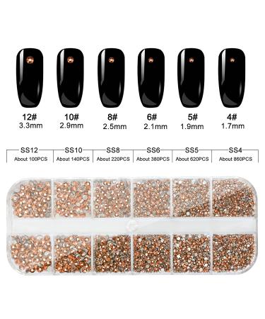 2320Pcs Molisaka Rose Gold Rhinestones for Nails â€“ Sparkling Glass Nail Gems & Bling Art Accessories - Buy Online on GoSupps.com