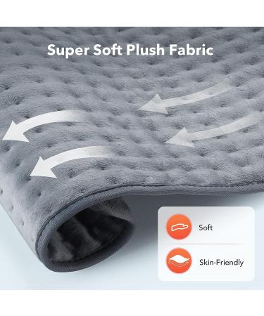 Heating Pad Electric Heat Pad for Pain Relief 16x30 - 6 Settings, 4 Timer Modes, Auto Shut Off - Neck, Back, Shoulder Pain & Muscle Relief - Washable Charcoal Grey - Buy Online on GoSupps.com