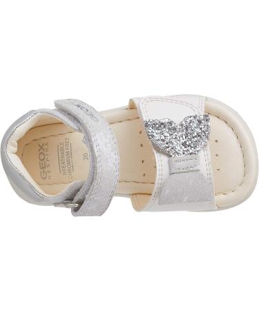 Geox Baby Girl's White Silver Sandal Alul D - Size 5 UK - Buy Online on GoSupps.com