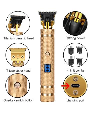 Cordless Rechargeable Hair Clippers & Trimmer for Men with LCD - Beard Shaver & Grooming Kit - Professional Barbershop Quality (Gold) - Buy Online on GoSupps.com
