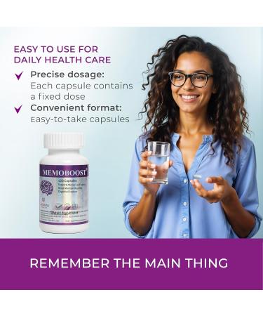MEMOBOOST Memory Supplement - Natural Brain & Clarity 120 Capsules jar 120 - Buy Online on GoSupps.com