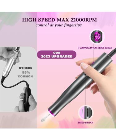 Zoccee 11-in-1 Electric Nail Cutter with LED Light - Gel & Acrylic Nail Manicure Set 22000 RPM Gray - International Shipping Available - Buy Online on GoSupps.com