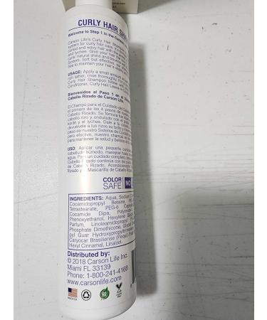 Carson Life Curly Hair Shampoo - Paraben & Sulfate Free 10 Oz - Hydrating Shea Butter Formula for Curly & Wavy Hair - Anti Frizz Shine & Bounce - Buy Online on GoSupps.com