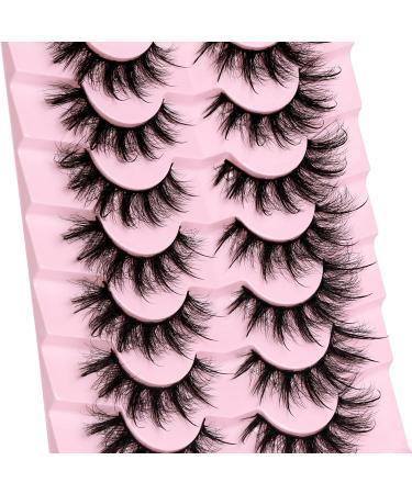 Veleasha Mink Spiky Cat Eye Lashes | 7 Pairs Fluffy 3D Dramatic False Eyelashes | 16-26mm Eyelash Extensions Look - Buy Online on GoSupps.com