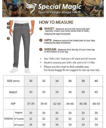 SPECIALMAGIC Men's Golf Pants Stretch Slim Fit Lightweight Tapered Zipper Pockets Stone 32W x 30L - Buy Online on GoSupps.com