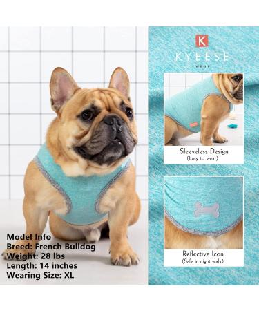 KYEESE 2 Pack Sun Protection Dog Shirts - Reflective Label Tank Top for Small Medium Dogs - Grey+Blue - Size 18 - Buy Online on GoSupps.com
