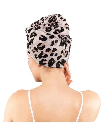 Kitsch Leopard Quick Dry Microfiber Hair Towel - Fast Drying & Stylish - Buy Online on GoSupps.com
