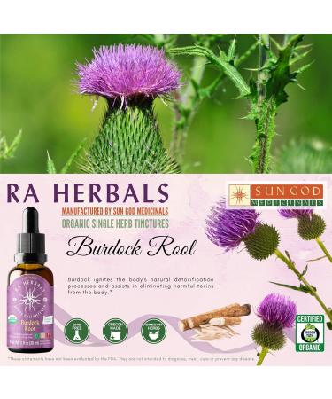 Sun God Medicinals Ra Herbals Organic Burdock Root Liquid Extract - Detox Support - 1 fl oz - Buy Online on GoSupps.com