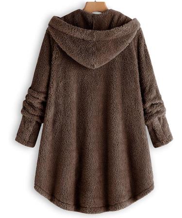Hanxiulin Oversized Plush Jacket - Warm Lined Fleece Winter Coat for Ladies | Long Sleeve Stand-Up Collar | Art Fur Casual Outerwear in Coffee (XXL) - Buy Online on GoSupps.com