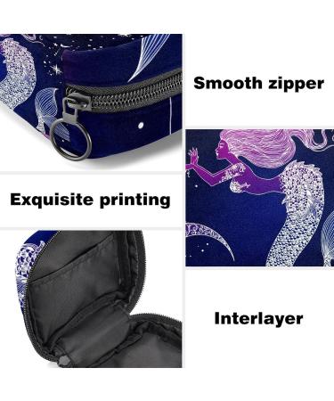 Stylish Menstruation Pad Bag with Zipper - Beautiful Moon Pattern | Women's Napkin & Tampon Collector for Girls - Buy Online on GoSupps.com