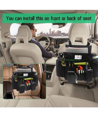 ECWKVN Car Front Seat Organiser - Heavy Duty Passenger Tidy Backseat Storage Bag with 10 Pockets - Black - Buy Online on GoSupps.com
