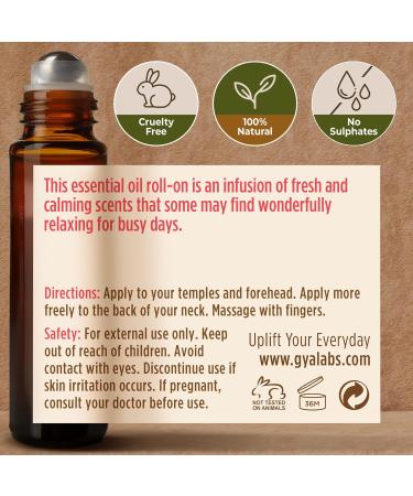 Gya Labs Focus Booster Essential Oil Roll-On 10ml - Fresh Minty Scent | Mental Focus Support - Buy Online on GoSupps.com