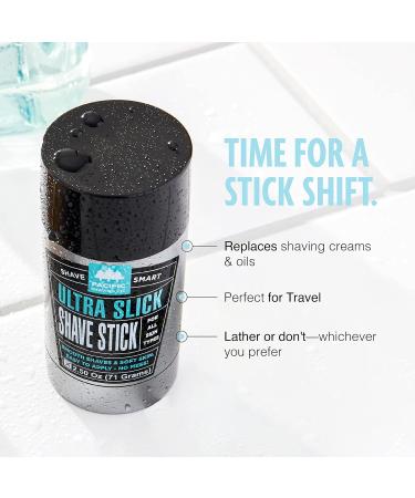 Buy Pacific Shaving Company Ultra Slick Shave Stick - No Mess Travel Shaving Stick with Moisturizing Coconut Oil for All Skin Types (2.5 Oz) - International Shipping Available - Buy Online on GoSupps.com
