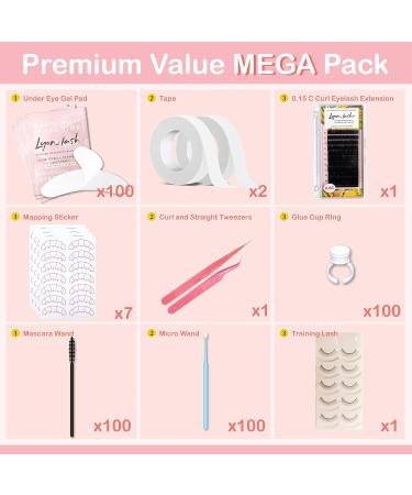 Lyon Lash 4x100 Pack Eyelash Extension Kit: Under Eye Gel Pads, Mascara Brushes, Applicators, Glue Ring Holder, Medical Tapes - Buy Online on GoSupps.com