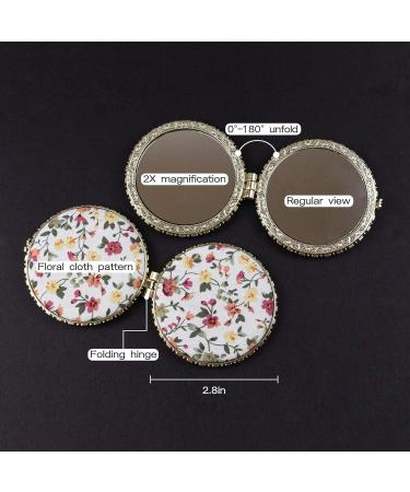 AUEAR 4 Pack Retro Floral Makeup Compact Mirrors for Women - Portable Handheld Pocket Mirrors - Buy Online on GoSupps.com