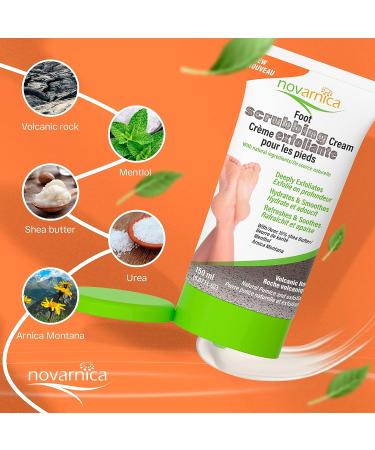 Novarnica Exfoliating Foot Scrub Cream with Volcanic Rock, Shea Butter & Arnica Montana - 150ml - Buy Online on GoSupps.com