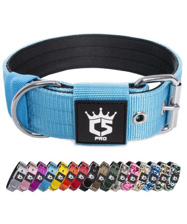 Tspro tactical dog collar 3.8 cm wide military quality strong dog collar thick dog collar robust metal buckle dog collar blue-l (blue-l) L-neck size (adjustable 52cm-60cm) blue - Buy Online on GoSupps.com