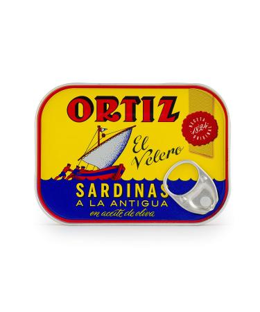 Ortiz Sardines l'huile d'olive | Lot de 4 | Sardines A La Antigua | El Velero | Import d'Espagne | Sauvage et s lectionn la main140 g