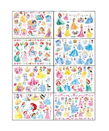 240 Pcs Princess Temporary Tattoos for Girls - Waterproof Cartoon Theme Party Decoration - Kids Birthday Party Temporary Tattoo Toys - Buy Online on GoSupps.com