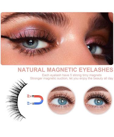 10 Pairs 3D Magnetic False Eyelashes Set with Eyeliner & Tweezers - Reusable Waterproof Long-Lasting Makeup - Buy Online on GoSupps.com