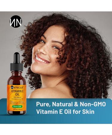 Natnique Vitamin E Oil 1 oz Natural D-Alpha Tocopherol for Face Skin Hair & Nails Pure Non-GMO Moisturizer for Scars Stretch Marks & Dry Skin Cold-Pressed Carrier Oil for Body & Beauty Care - Buy Online on GoSupps.com