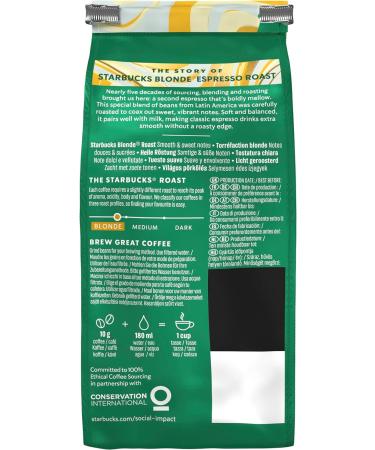 Starbucks Blonde Espresso Roast Coffee Beans 450g bag (Pack of 4) & Espresso Roast Dark Roast Whole Bean Coffee 200 g (Pack of 6) - Buy Online on GoSupps.com