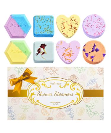 Shower Steamers  Aofmee Shower Bombs 8 PCS Shower Steamer Aromatherapy  Shower Tablets with Essential Oil  Shower Fizzies Bath Bombs  Valentines Birthday Mothers Day Christmas Gifts for Women Mom Wife Beige