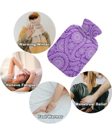 Naanle Purple Paisley Hot Water Bottle 1L Transparent Cover for Pain Relief & Therapy | Hand & Foot Warmer - Buy Online on GoSupps.com