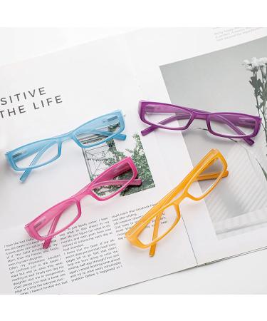 4 Pack Fashion Rectangular Reading Glasses for Women | Spring Hinge Ladies Elegant Readers | Colorful Eyeglasses Frames | +1.5 Mix Color - Buy Online on GoSupps.com
