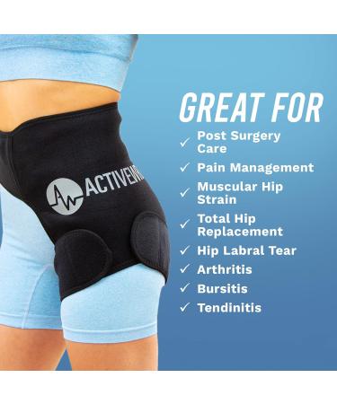 ActiveWrap Hip Ice Pack Wrap - 10x10 Inch Reusable Ice Pack for Hip Pain Relief & Recovery | Hot & Cold Therapy for Strains & Tightness - Buy Online on GoSupps.com