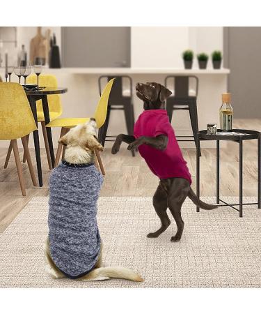 Ranypet Large Dog Sweater - Warm Knitted Winter Sweater for Medium Dogs 3XL (58cm Breast Circumference) - Soft & Thick Red/Gray - Buy Online on GoSupps.com