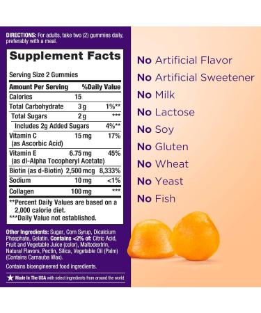 Nature's Bounty Hair Skin & Nails with Biotin & Collagen Gummies - 80 Count - Buy Online on GoSupps.com