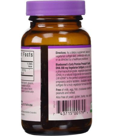 Bluebonnet Nutrition Early Promise Prenatal DHA 200 mg - 60 Vegetarian Softgels | Gentle Formula for Healthy Pregnancy - Buy Online on GoSupps.com