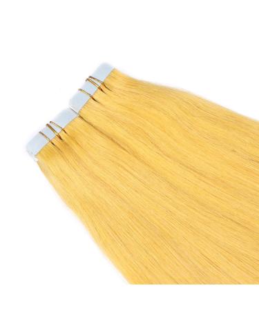 Shop Novon Hair Extensions: 60cm Yellow Tape-In Extensions | 100% Remy Real Hair | 50 Tresses (2.5g Each) - Buy Online on GoSupps.com