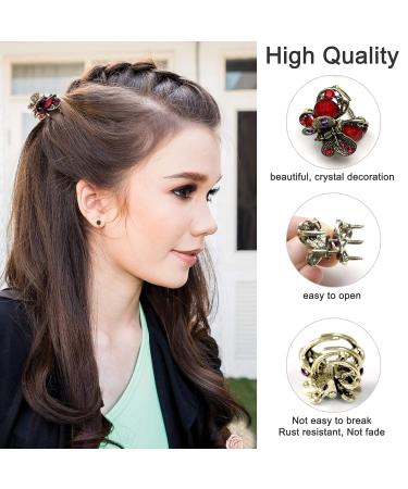 Kavya Small Crystal Butterfly Hair Clips - Vintage Slipproof Metal Mini Hair Grippers for Women & Girls (4 PCs) - Retro Hair Jewelry Accessories - Buy Online on GoSupps.com