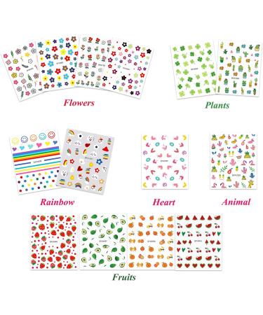 IHUKEIT Nail Stickers Nail Art Stickers for Women and Little Girls Kids - 14 Sheets Nail Decals Including Flowers Plants Fruits Rainbow and More Self Adhesive Nail Art Decoration Decals 14 Pack - Buy Online on GoSupps.com