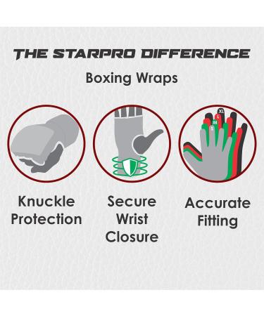 Buy Starpro Padded EVA Inner Gloves | Elastic Cotton Cover | Black Fist & Ankle Protection for Boxing Muay Thai Kickboxing MMA | White/Pink Sizes Available | International Shipping - Buy Online on GoSupps.com