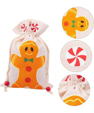 Healvian 6pcs Adorable Bags Portable Christmas Sweets Pouches Printed Draw Ginger Kids Candy Man 15x23cm Assorted Color - Buy Online on GoSupps.com