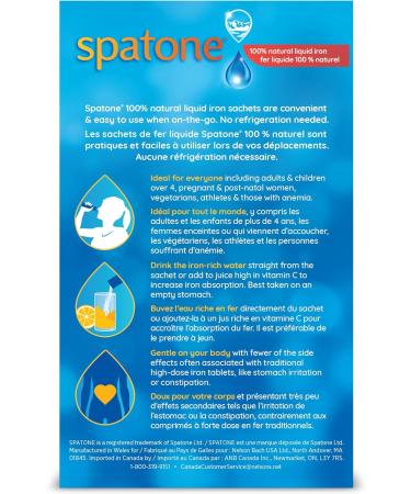 SPATONE Liquid Iron Supplement - 1 Month Supply (28 CT) - Buy Online on GoSupps.com