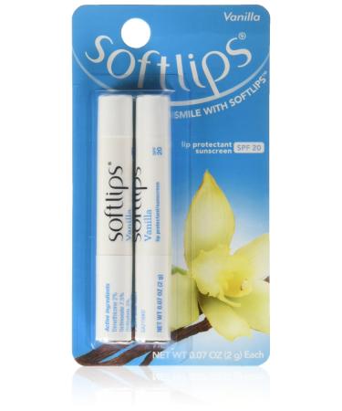 Softlips Lip Protectant SPF 20 Vanilla 2 count (Pack of 6)