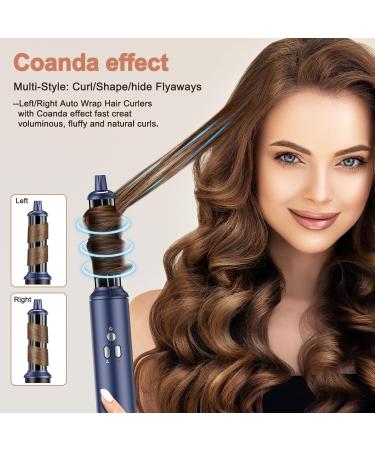 Buy TECHMERI 6 in 1 Hair Dryer Brush - High-Speed Ionic Blow Dryer & Curling Iron for Fast Drying & Styling - Professional Air Styler in Dark Blue - Buy Online on GoSupps.com