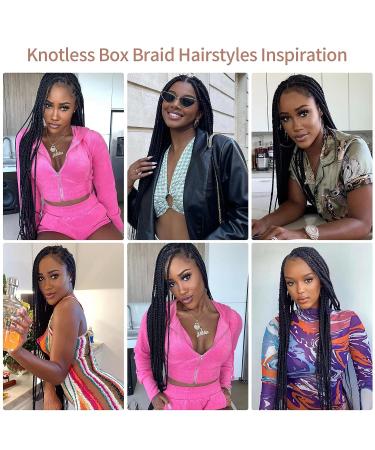 Lexqui 36 Inch HD Lace Front Box Braided Wig for Women - Long Black Synthetic Full Lace Frontal Braiding Wig with Baby Hair - Buy Online on GoSupps.com