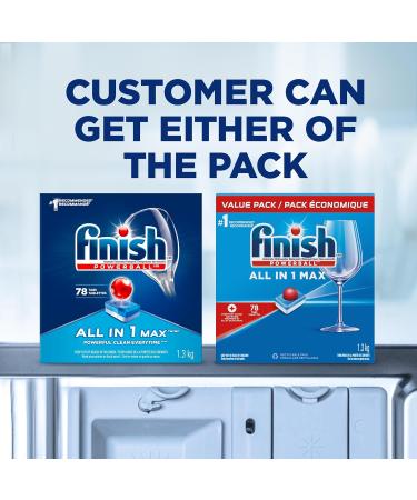 Buy Finish All In 1 Max Dishwasher Detergent Pods - 78 Tabs for Ultimate Everyday Clean & Shine - Fast International Shipping - Buy Online on GoSupps.com