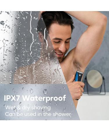 Men's Body Hair Trimmer - IPX7 Waterproof, Wet/Dry Groomer with LED Light & Digital Display - Buy Online on GoSupps.com