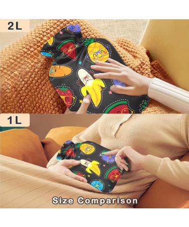 Naanle Funny Cartoon Fruits 1L Hot Water Bottle - Transparent Warm Steadl for Pain Relief & Cold Therapy - Ideal for Bed Hands & Feet - Buy Online on GoSupps.com