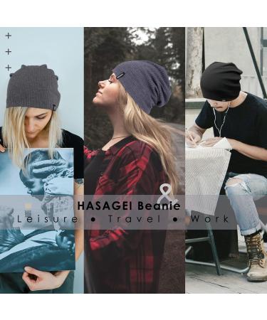 Stylish Unisex Hasagei Slouch Beanie Hat for Men & Women Lightweight Jersey Chemo Hat for All Seasons Fashionable Soft Thin Black Design - Buy Online on GoSupps.com