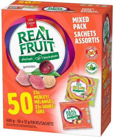 REALFRUIT Mixed Medley & Sours Summerfruit Burst Minis - Fruit Flavoured Plant Based Gummies in Portion Packs for Halloween School Lunch Box Treats Office Pantry Snacks and On the Go 50 x 12g Pack - Buy Online on GoSupps.com
